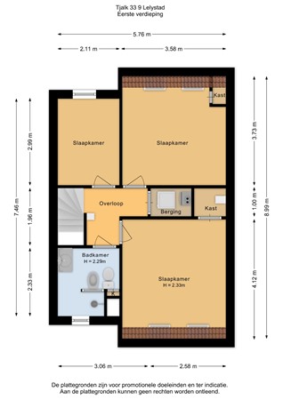 Floorplan - Tjalk 33 9, 8232 ME Lelystad